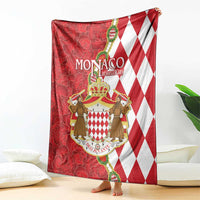 Monaco National Day Blanket Coat Of Arms Mix Red Carnation Pattern