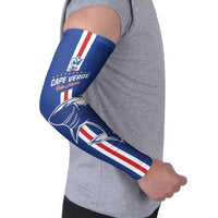 Custom Cape Verde Football Arm Sleeves Go Champions Blue Sharks - Wonder Print Shop