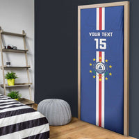 Custom Cape Verde Football Door Cover Go Champions Blue Sharks - Wonder Print Shop
