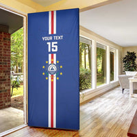 Custom Cape Verde Football Door Cover Go Champions Blue Sharks - Wonder Print Shop