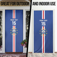 Custom Cape Verde Football Door Cover Go Champions Blue Sharks - Wonder Print Shop