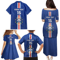 Custom Cape Verde Football Family Matching Puletasi and Hawaiian Shirt Go Champions Blue Sharks - Wonder Print Shop