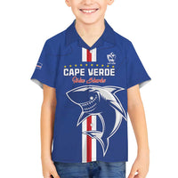 Custom Cape Verde Football Family Matching Puletasi and Hawaiian Shirt Go Champions Blue Sharks - Wonder Print Shop