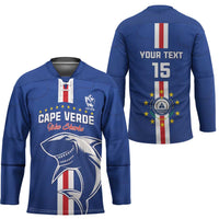 Custom Cape Verde Football Hockey Jersey Go Champions Blue Sharks - Wonder Print Shop
