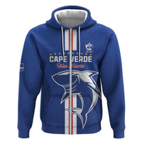 Custom Cape Verde Football Hoodie Go Champions Blue Sharks - Wonder Print Shop