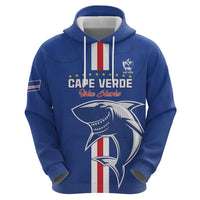 Custom Cape Verde Football Hoodie Go Champions Blue Sharks - Wonder Print Shop