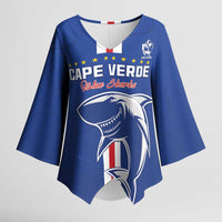 Custom Cape Verde Football Kimono Sleeve Blouse Go Champions Blue Sharks - Wonder Print Shop