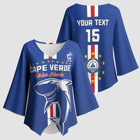 Custom Cape Verde Football Kimono Sleeve Blouse Go Champions Blue Sharks - Wonder Print Shop