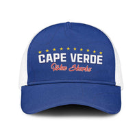 Cape Verde Football Mesh Trucker Cap Go Champions Blue Sharks - Wonder Print Shop