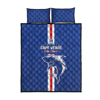 Cape Verde Football Quilt Bed Set Go Champions Blue Sharks - Wonder Print Shop