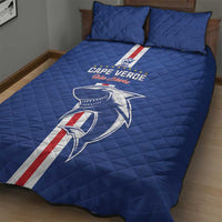 Cape Verde Football Quilt Bed Set Go Champions Blue Sharks - Wonder Print Shop