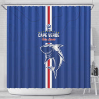 Cape Verde Football Shower Curtain Go Champions Blue Sharks - Wonder Print Shop