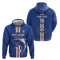 Custom Cape Verde Football Zip Hoodie Go Champions Blue Sharks - Wonder Print Shop