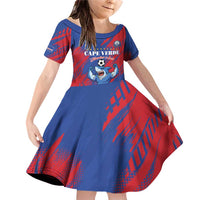 Custom Cape Verde Football Family Matching Off Shoulder Short Dress and Hawaiian Shirt One Team One Victory - Wonder Print Shop