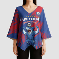 Custom Cape Verde Football Kimono Sleeve Blouse One Team One Victory - Wonder Print Shop