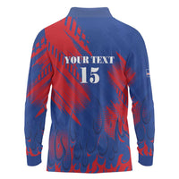 Custom Cape Verde Football Long Sleeve Polo Shirt One Team One Victory - Wonder Print Shop