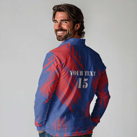 Custom Cape Verde Football Long Sleeve Polo Shirt One Team One Victory - Wonder Print Shop