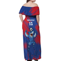 Custom Cape Verde Football Off Shoulder Maxi Dress One Team One Victory - Wonder Print Shop