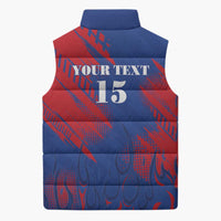 Custom Cape Verde Football Sleeveless Puffer Jacket One Team One Victory - Wonder Print Shop