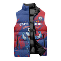 Custom Cape Verde Football Sleeveless Puffer Jacket One Team One Victory - Wonder Print Shop