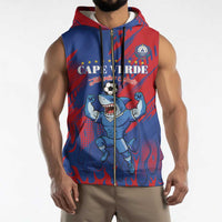Custom Cape Verde Football Sleeveless Zip Hoodie One Team One Victory - Wonder Print Shop