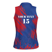 Custom Cape Verde Football Women Sleeveless Polo Shirt One Team One Victory - Wonder Print Shop
