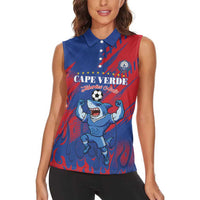 Custom Cape Verde Football Women Sleeveless Polo Shirt One Team One Victory - Wonder Print Shop