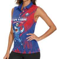 Custom Cape Verde Football Women Sleeveless Polo Shirt One Team One Victory - Wonder Print Shop