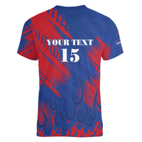 Custom Cape Verde Football Women V-Neck T-Shirt One Team One Victory - Wonder Print Shop