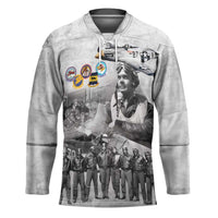 Red Tails Aviators Hockey Jersey WWII Heroes Tribute Retro Style - Wonder Print Shop