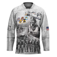 Red Tails Aviators Hockey Jersey WWII Heroes Tribute Retro Style - Wonder Print Shop