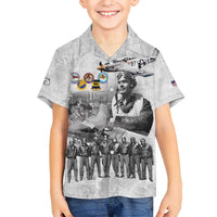 Red Tails Aviators Kid Hawaiian Shirt WWII Heroes Tribute Retro Style - Wonder Print Shop