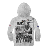 Red Tails Aviators Kid Hoodie WWII Heroes Tribute Retro Style - Wonder Print Shop