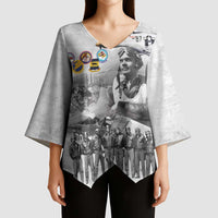 Red Tails Aviators Kimono Sleeve Blouse WWII Heroes Tribute Retro Style - Wonder Print Shop