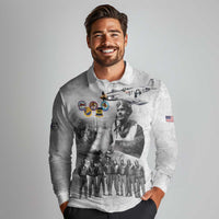 Red Tails Aviators Long Sleeve Polo Shirt WWII Heroes Tribute Retro Style - Wonder Print Shop
