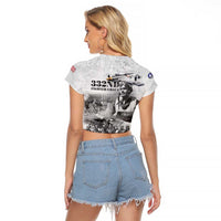 Red Tails Aviators Raglan Cropped T Shirt WWII Heroes Tribute Retro Style - Wonder Print Shop