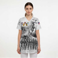 Red Tails Aviators Scrub Top WWII Heroes Tribute Retro Style - Wonder Print Shop