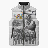 Red Tails Aviators Sleeveless Puffer Jacket WWII Heroes Tribute Retro Style - Wonder Print Shop