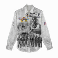 Red Tails Aviators Women Casual Shirt WWII Heroes Tribute Retro Style - Wonder Print Shop