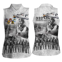 Red Tails Aviators Women Sleeveless Polo Shirt WWII Heroes Tribute Retro Style - Wonder Print Shop
