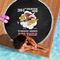 Tuskegee Airmen Red Tails Beach Blanket 301st Fighter Squadron - Black - Wonder Print Shop