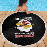 Tuskegee Airmen Red Tails Beach Blanket 301st Fighter Squadron - Black - Wonder Print Shop
