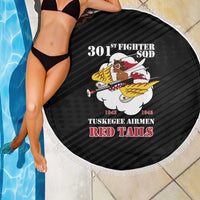 Tuskegee Airmen Red Tails Beach Blanket 301st Fighter Squadron - Black - Wonder Print Shop