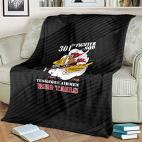 Tuskegee Airmen Red Tails Blanket 301st Fighter Squadron - Black - Wonder Print Shop