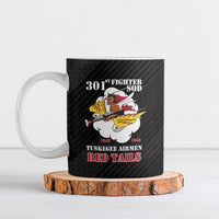 Personalized Tuskegee Airmen Red Tails Ceramic Mug 301st Fighter Squadron - Black - Wonder Print Shop