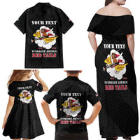 Personalized Tuskegee Airmen Red Tails Family Matching Off Shoulder Maxi Dress and Hawaiian Shirt 301st Fighter Squadron - Black - Wonder Print Shop