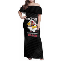 Personalized Tuskegee Airmen Red Tails Family Matching Off Shoulder Maxi Dress and Hawaiian Shirt 301st Fighter Squadron - Black - Wonder Print Shop