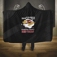 Tuskegee Airmen Red Tails Hooded Blanket 301st Fighter Squadron - Black - Wonder Print Shop