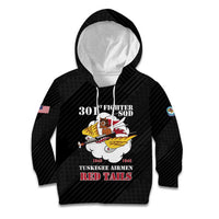 Personalized Tuskegee Airmen Red Tails Kid Hoodie 301st Fighter Squadron - Black - Wonder Print Shop