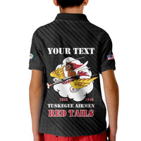 Personalized Tuskegee Airmen Red Tails Kid Polo Shirt 301st Fighter Squadron - Black - Wonder Print Shop